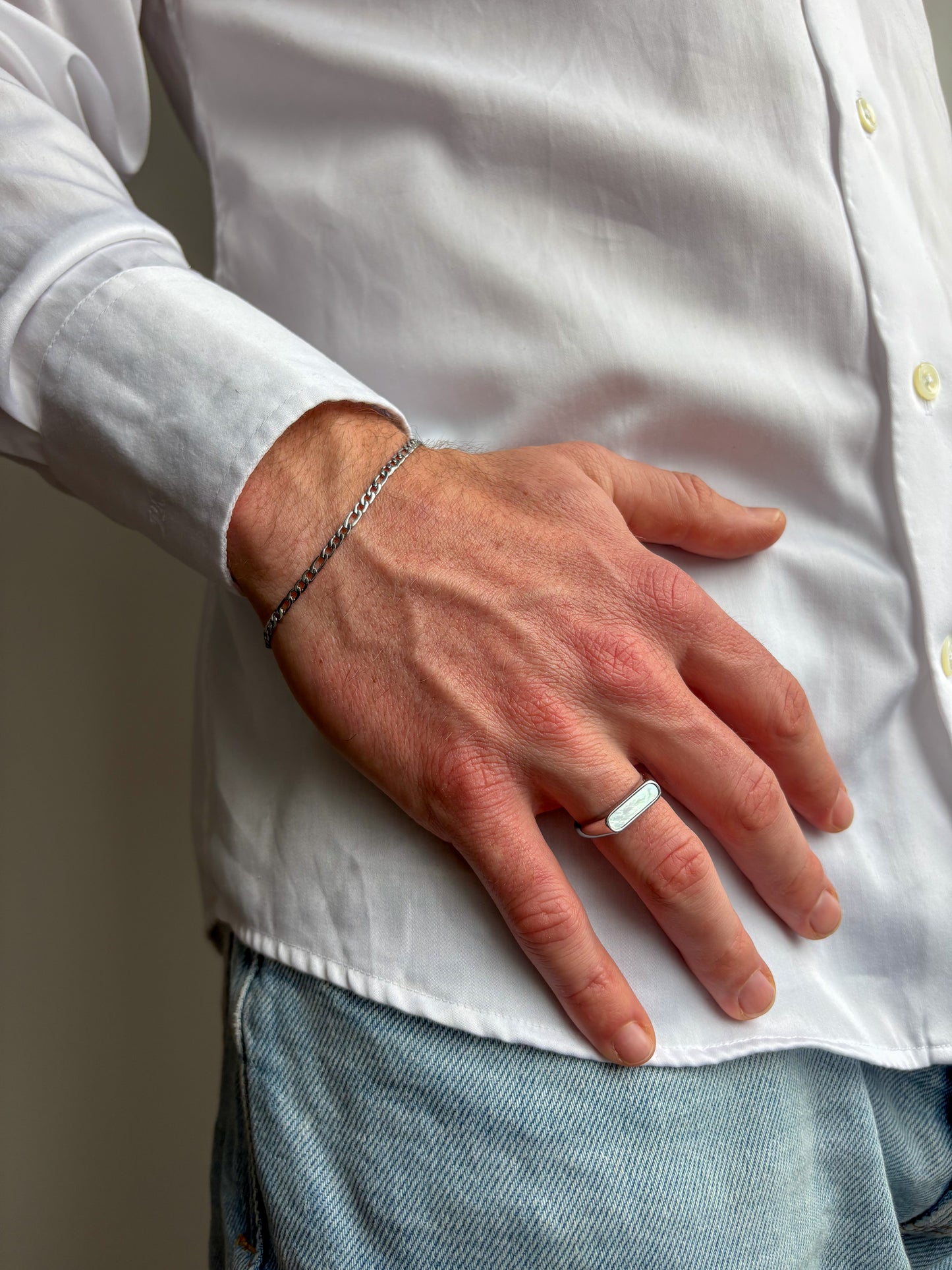 White Stone Ring
