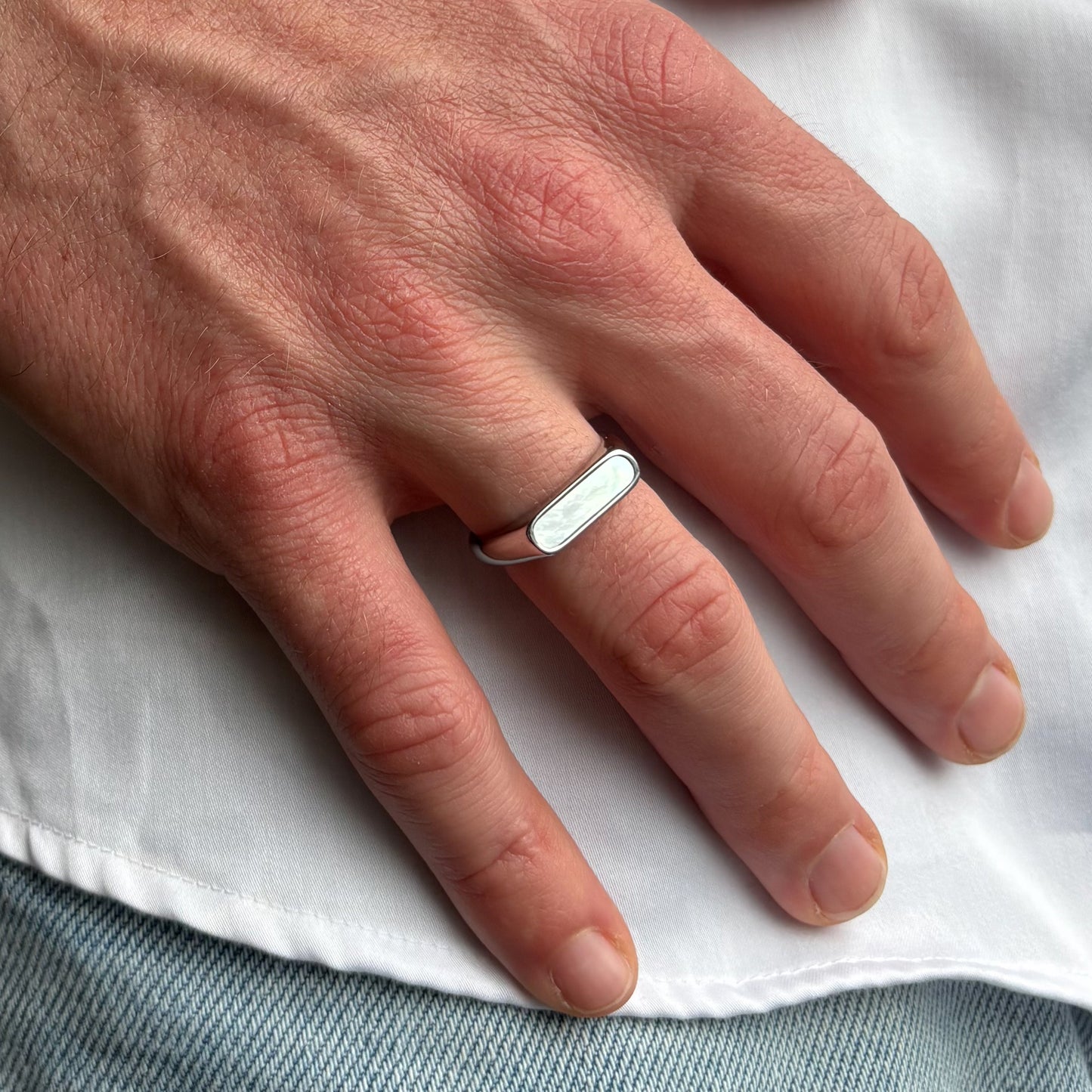 White Stone Ring